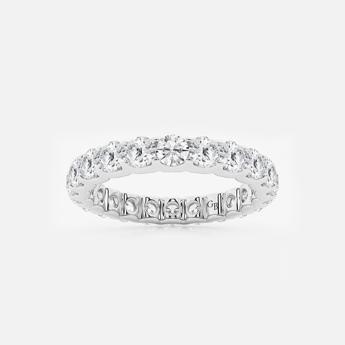 GWA092 - product video for 2 ctw U shaped Round Lab Grown Diamond Eternity Band - 3mm Width