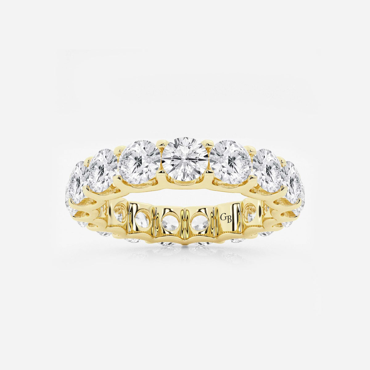 GWA092 - 4 ctw U shaped Round Lab Grown Diamond Eternity Band - 4mm Width