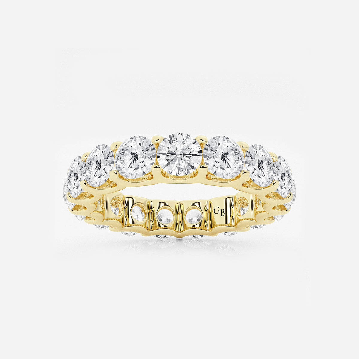 GWA092 - product video for 4 ctw U shaped Round Lab Grown Diamond Eternity Band - 4mm Width