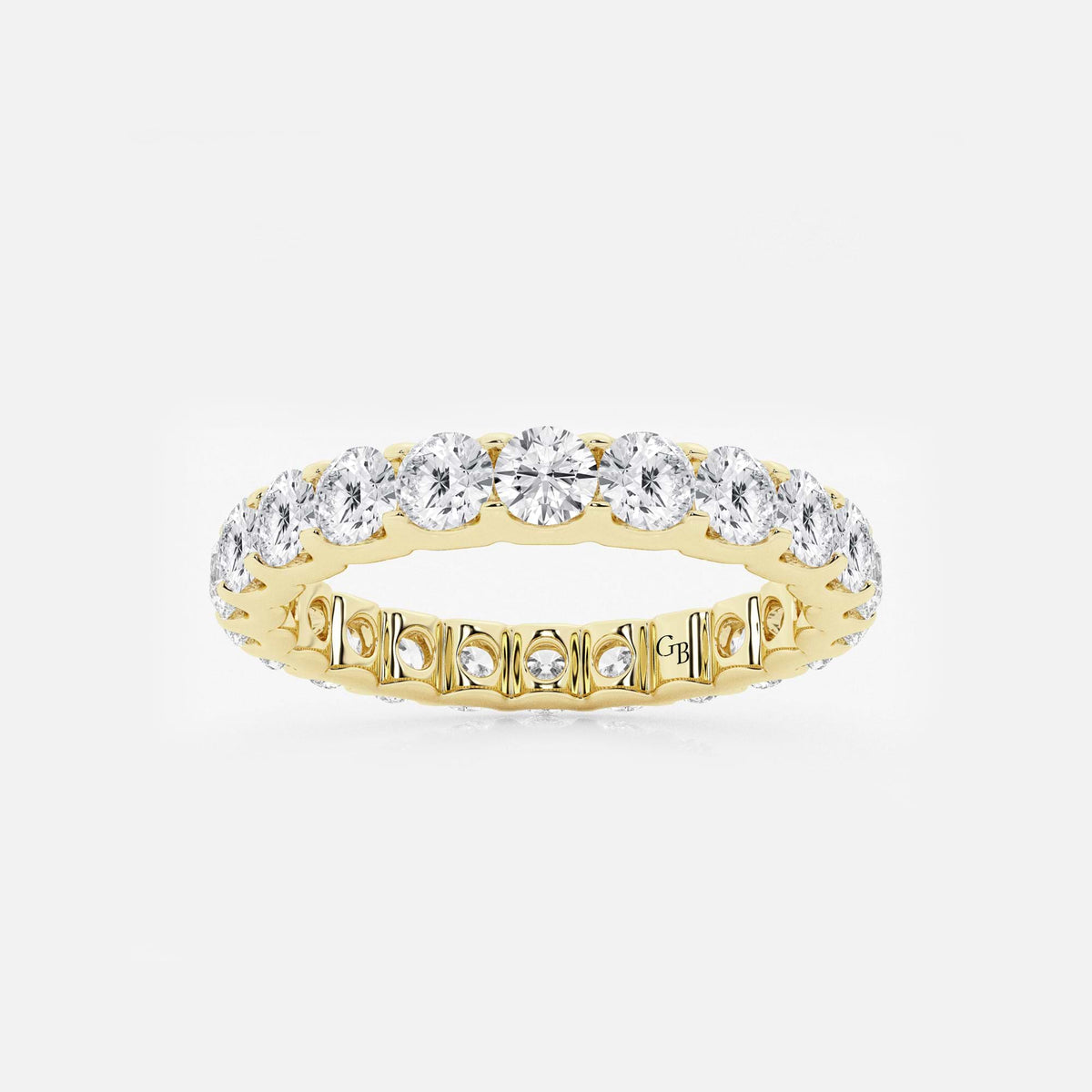 GWA092 - 2 ctw U shaped Round Lab Grown Diamond Eternity Band - 3mm Width