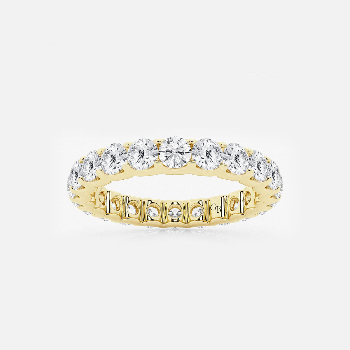GWA092 - product video for 2 ctw U shaped Round Lab Grown Diamond Eternity Band - 3mm Width