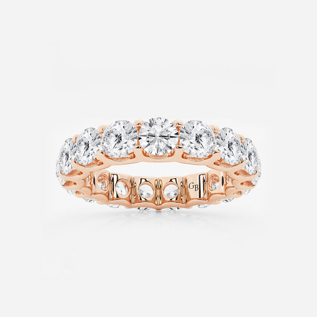 GWA092 - product video for 4 ctw U shaped Round Lab Grown Diamond Eternity Band - 4mm Width