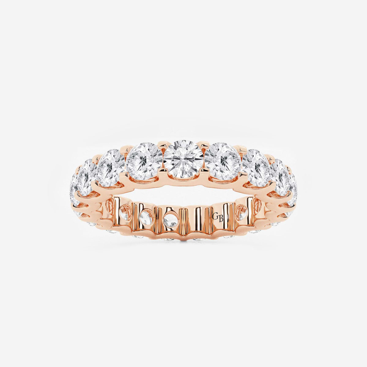GWA092 - 3 ctw U shaped Round Lab Grown Diamond Eternity Band - 3.5mm Width