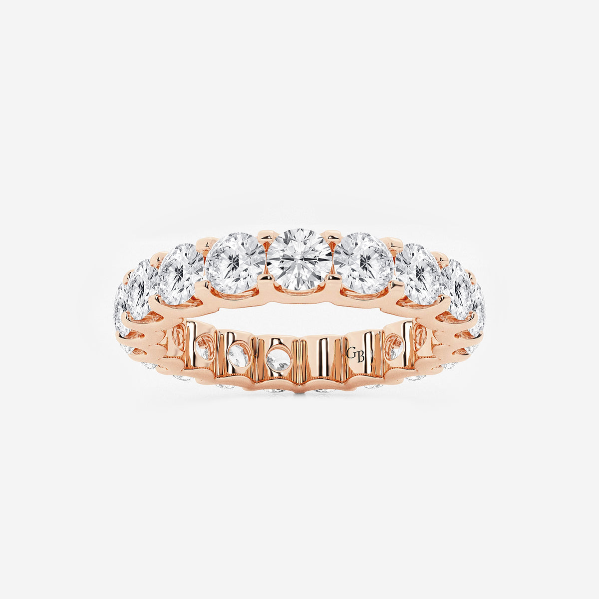 GWA092 - product video for 3 ctw U shaped Round Lab Grown Diamond Eternity Band - 3.5mm Width