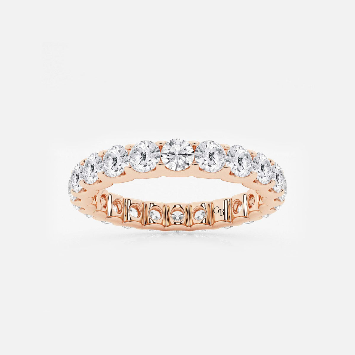 GWA092 - 2 ctw U shaped Round Lab Grown Diamond Eternity Band - 3mm Width