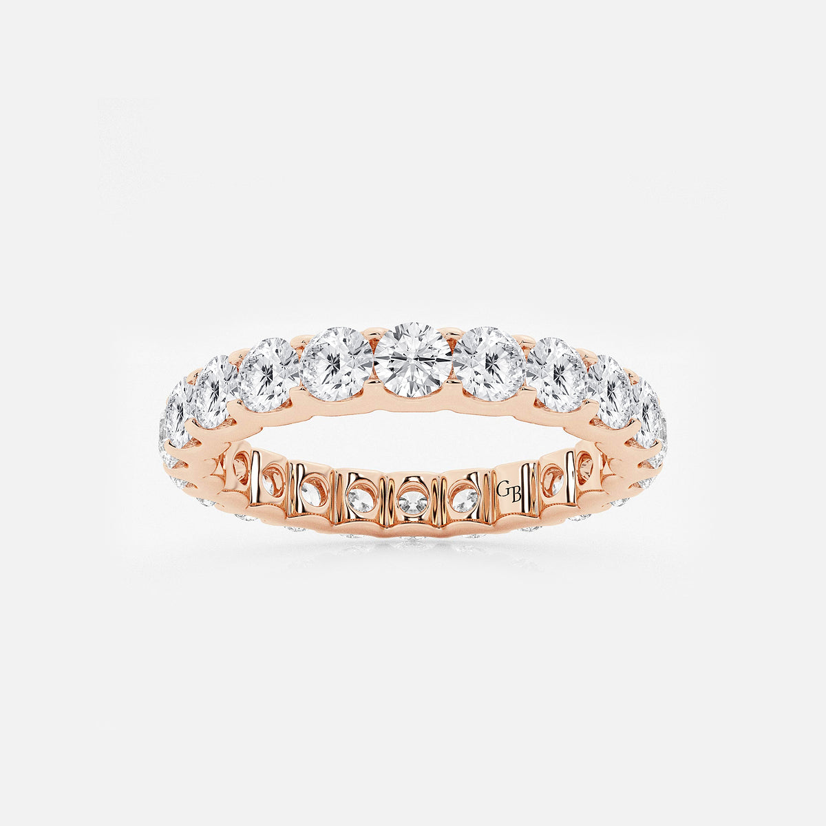 GWA092 - product video for 2 ctw U shaped Round Lab Grown Diamond Eternity Band - 3mm Width
