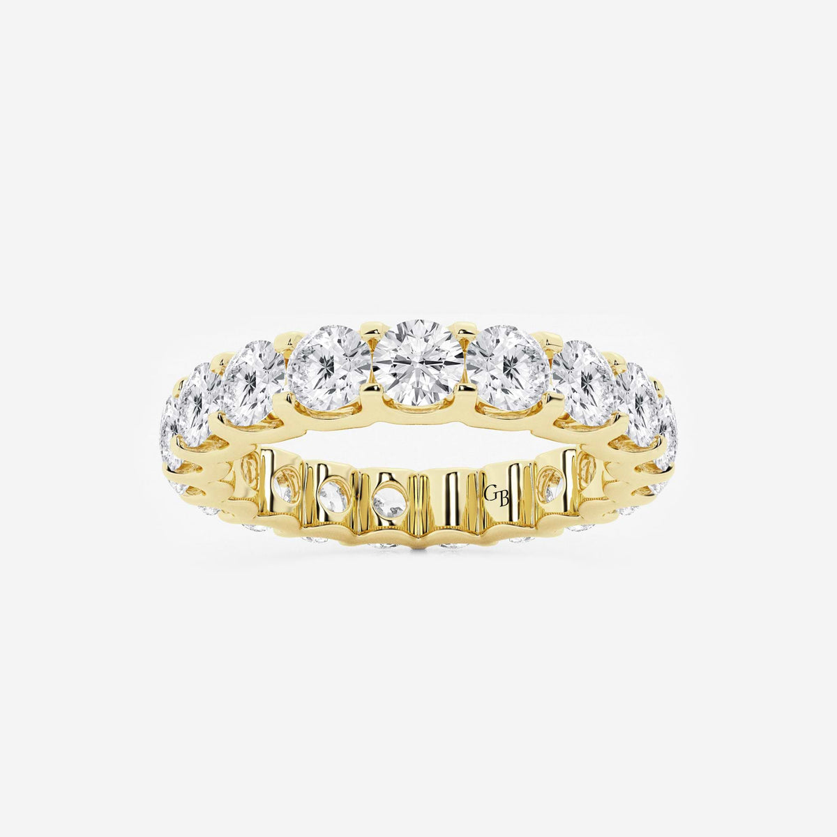 GWA092 - 3 ctw U shaped Round Lab Grown Diamond Eternity Band - 3.5mm Width