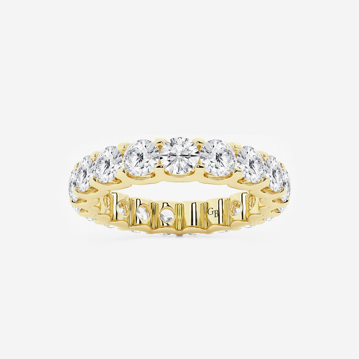 GWA092 - product video for 3 ctw U shaped Round Lab Grown Diamond Eternity Band - 3.5mm Width