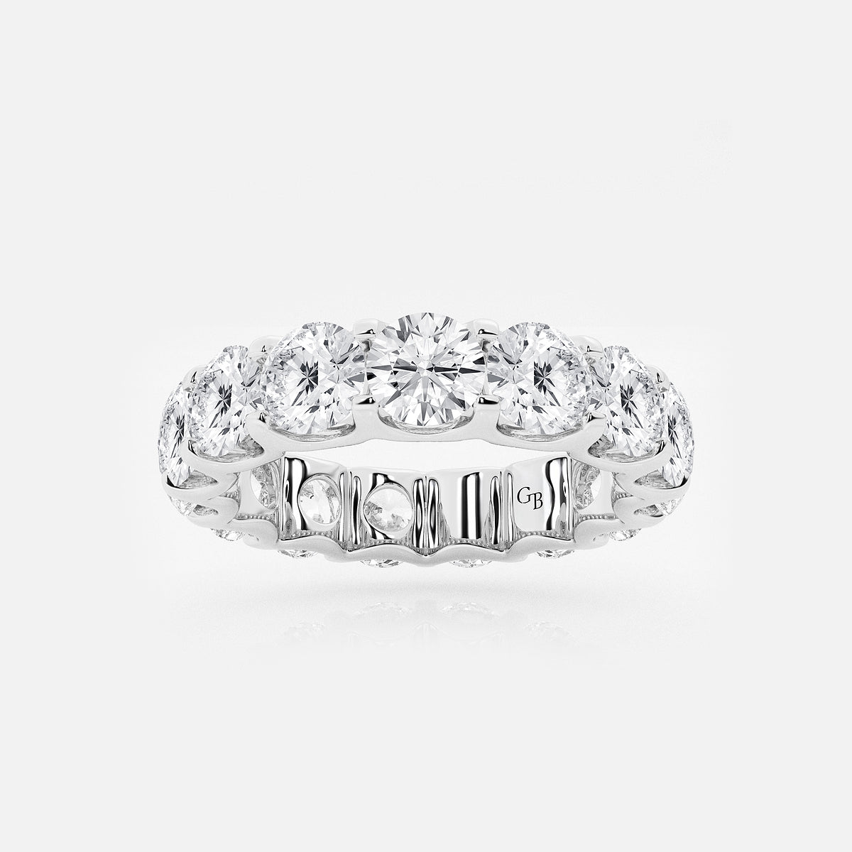 GWA092 - product video for 5 ctw U shaped Round Lab Grown Diamond Eternity Band - 4.4mm Width