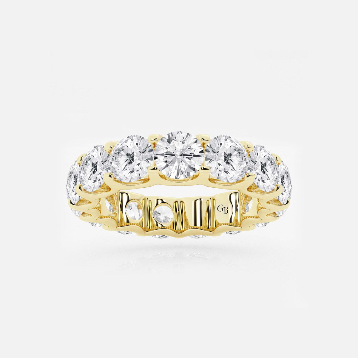 GWA092 - 5 ctw U shaped Round Lab Grown Diamond Eternity Band - 4.4mm Width