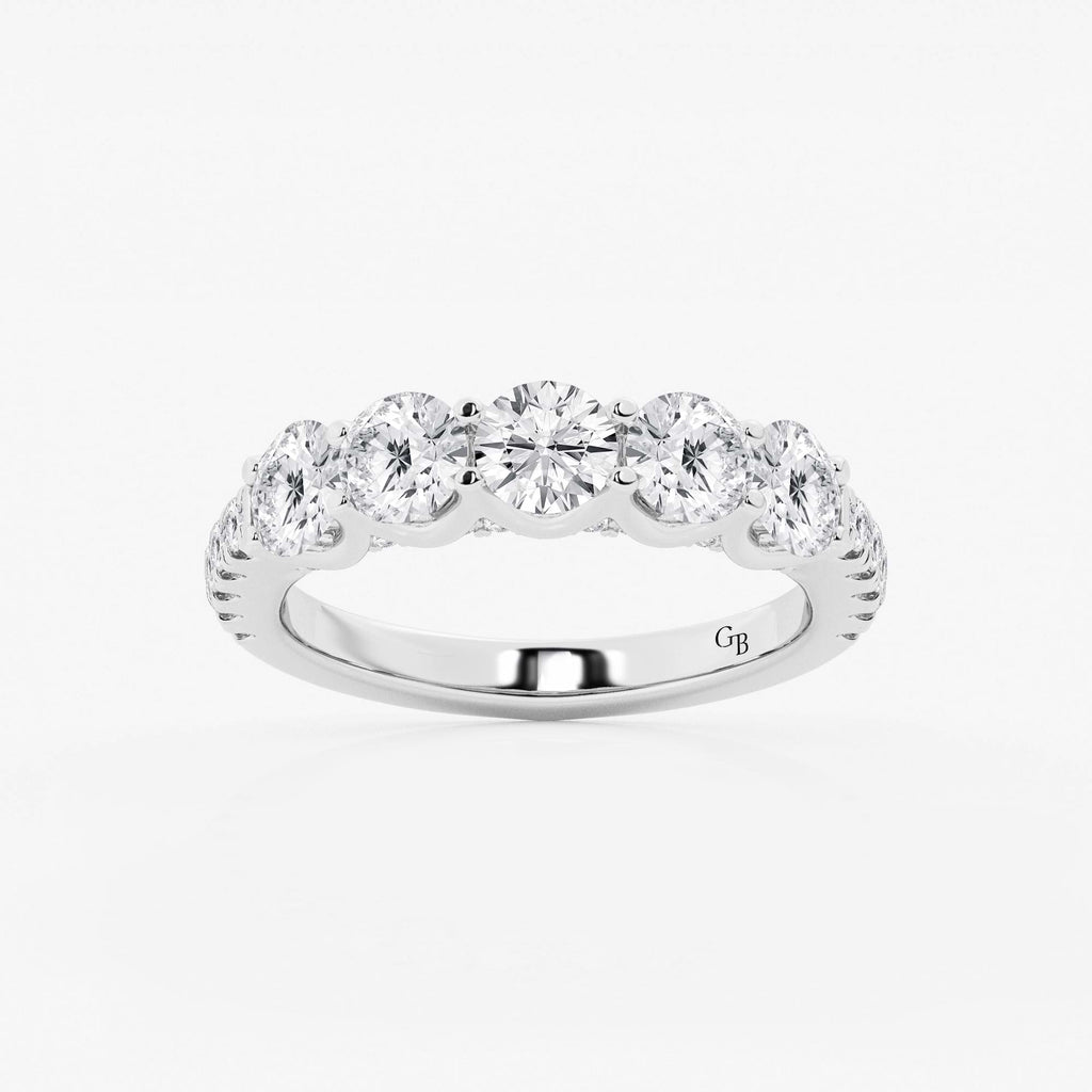 GWA093 - 3 ctw Round Lab Grown Diamond Five-Stone Anniversary Band