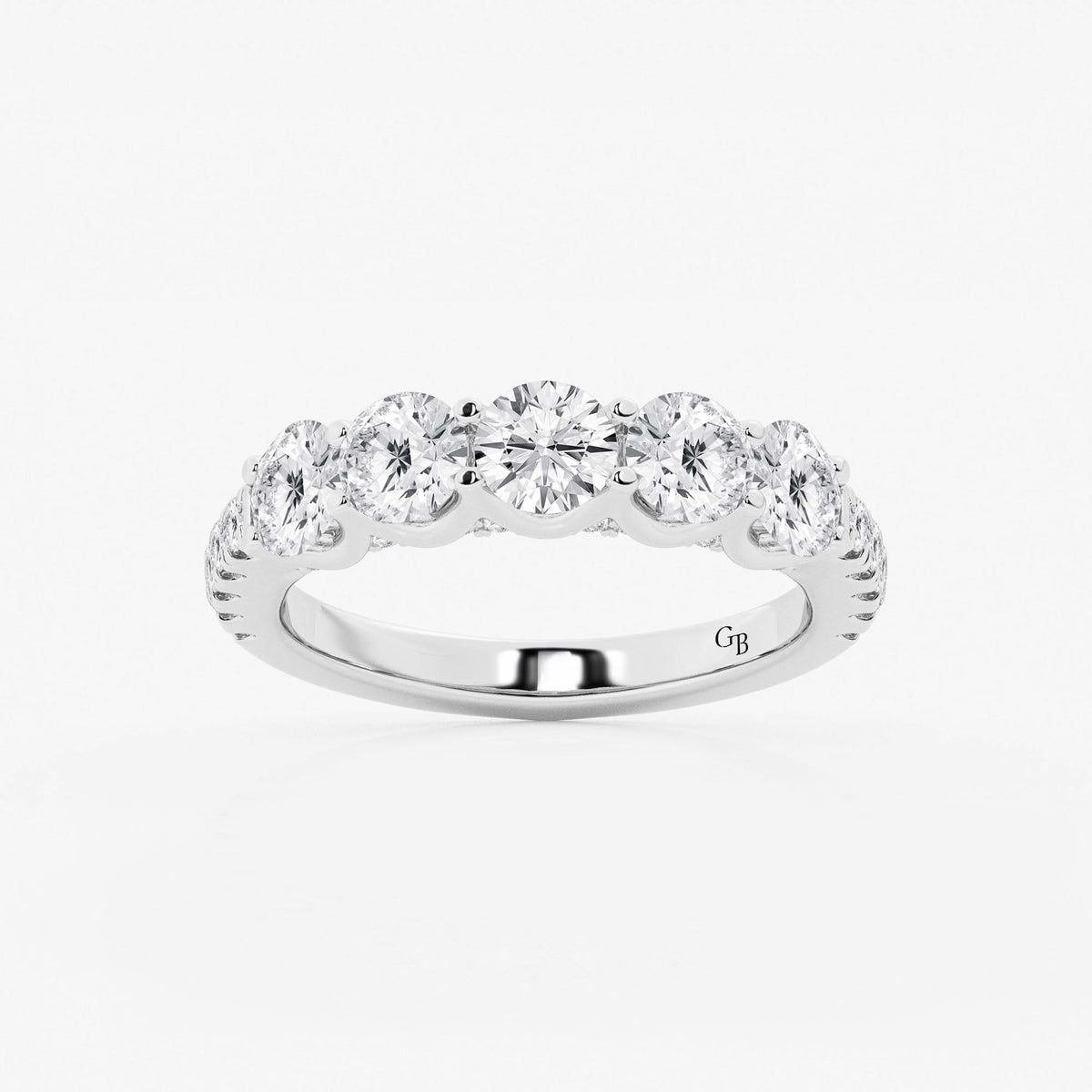GWA093 - 3 ctw Round Lab Grown Diamond Five-Stone Anniversary Band