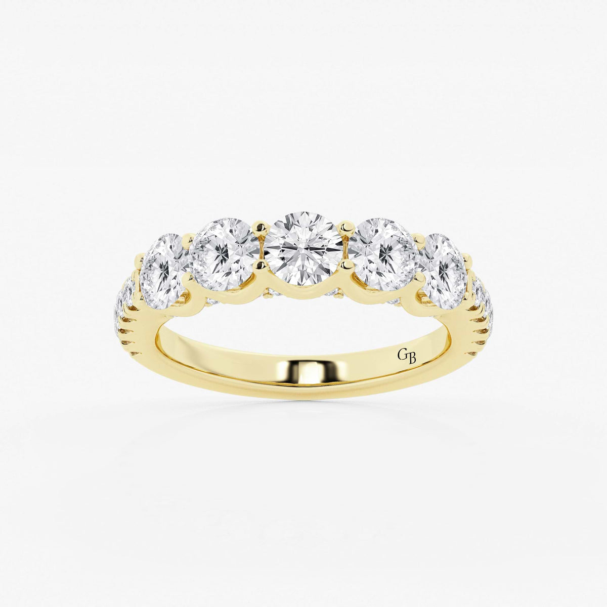 GWA093 - 3 ctw Round Lab Grown Diamond Five-Stone Anniversary Band