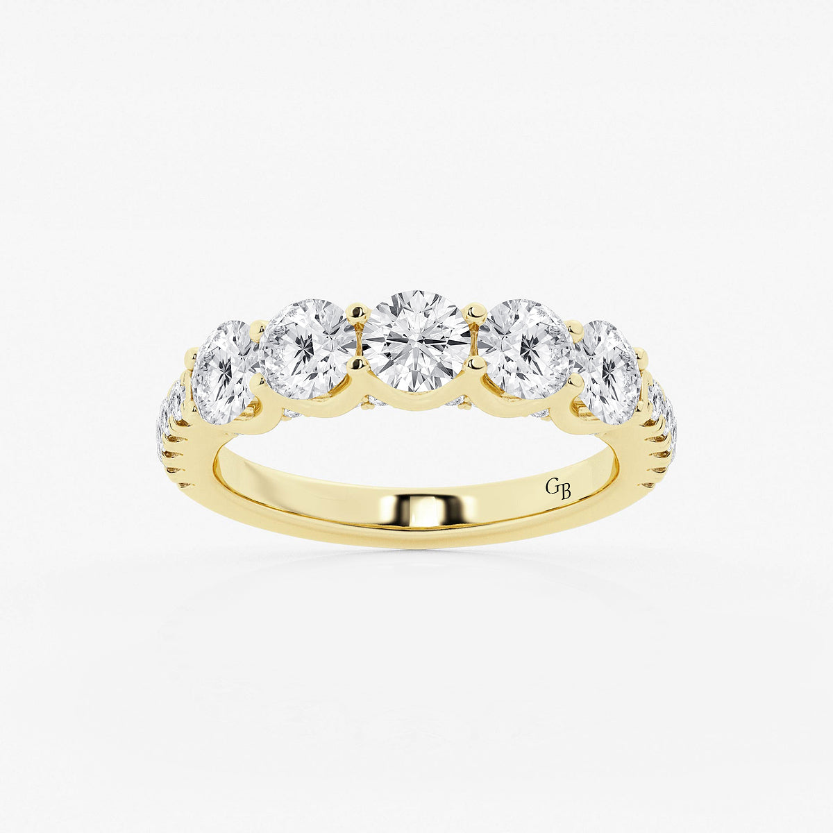 GWA093 - product video for 3 ctw Round Lab Grown Diamond Five-Stone Anniversary Band