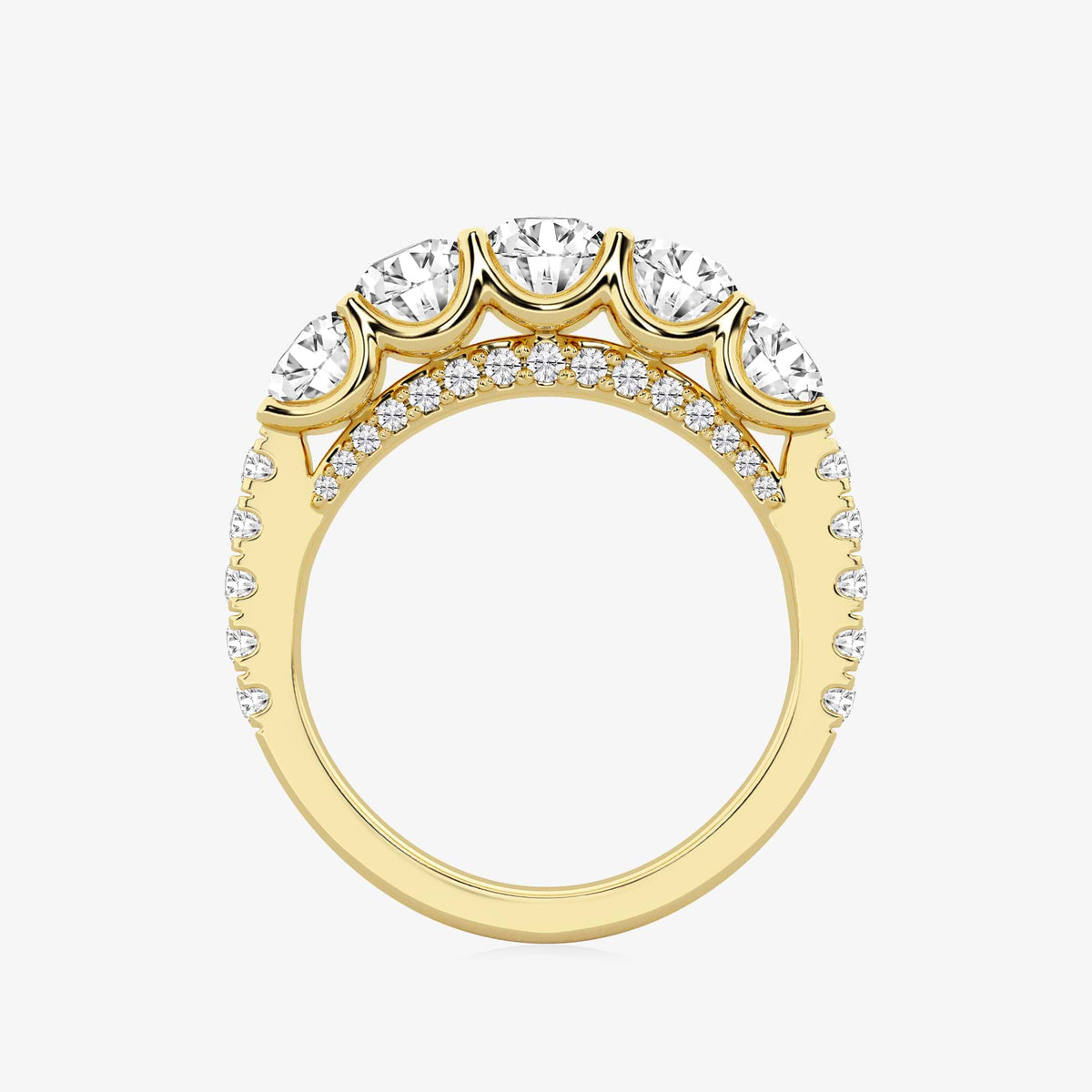GWA093 - Additional Image 1 for  3 ctw Round Lab Grown Diamond Five-Stone Anniversary Band