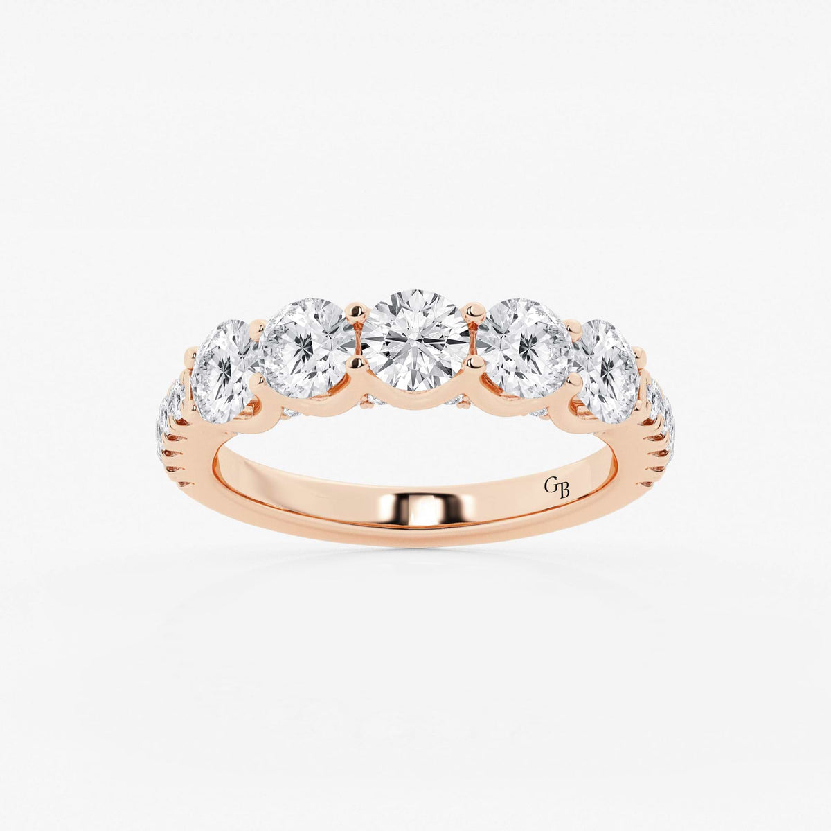 GWA093 - 3 ctw Round Lab Grown Diamond Five-Stone Anniversary Band