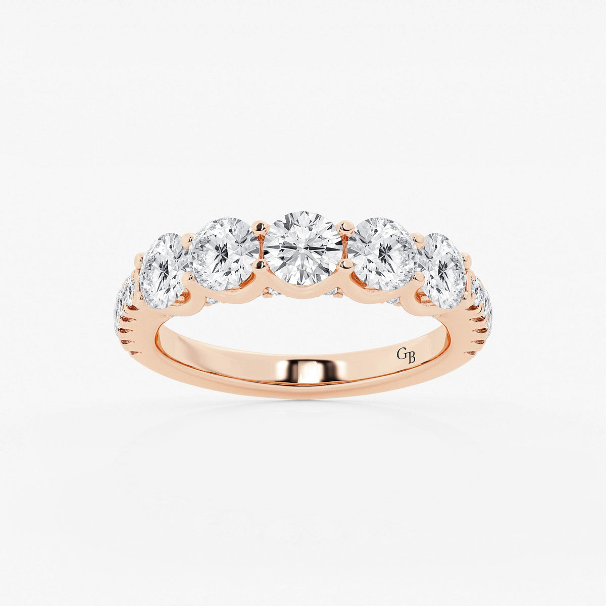 GWA093 - product video for 3 ctw Round Lab Grown Diamond Five-Stone Anniversary Band