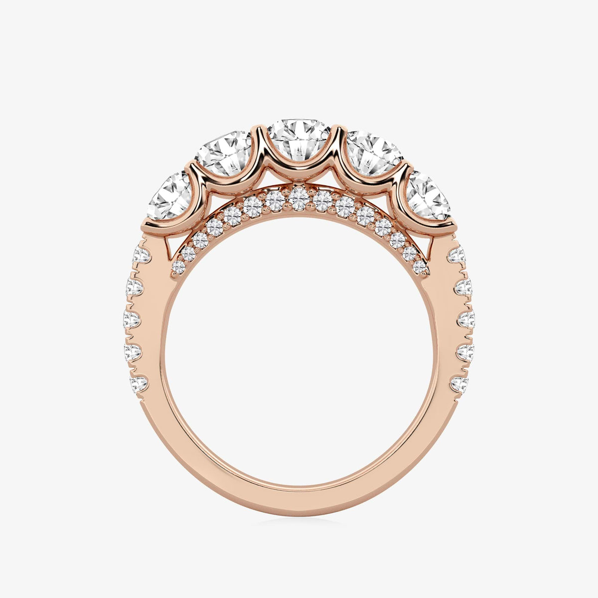 GWA093 - Additional Image 1 for  3 ctw Round Lab Grown Diamond Five-Stone Anniversary Band