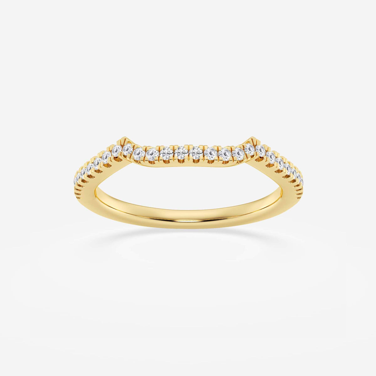 GWA094 - 1/6 ctw Round Lab Grown Diamond Contour Wedding Band