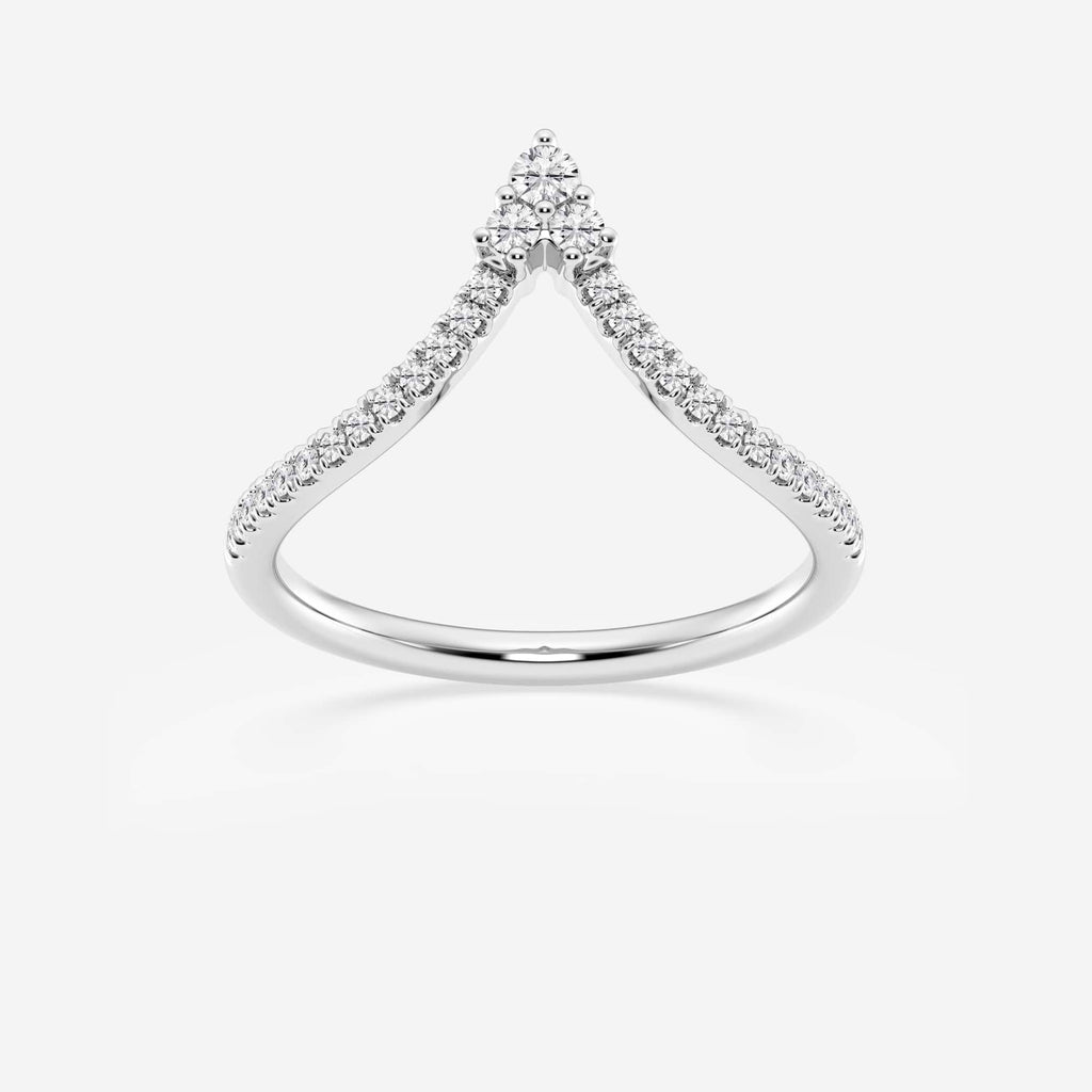 GWA095 - 1/5 ctw Round Lab Grown Diamond Chevron Wedding Band