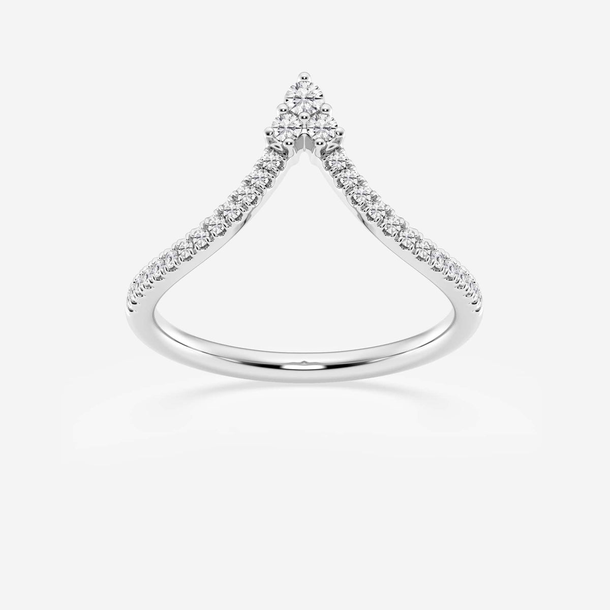 GWA095 - 1/5 ctw Round Lab Grown Diamond Chevron Wedding Band