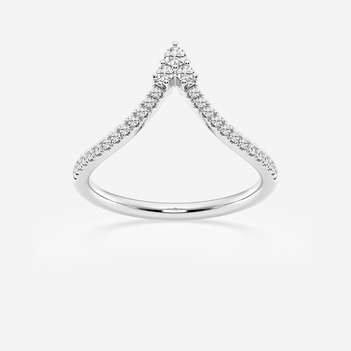GWA095 - product video for 1/5 ctw Round Lab Grown Diamond Chevron Wedding Band