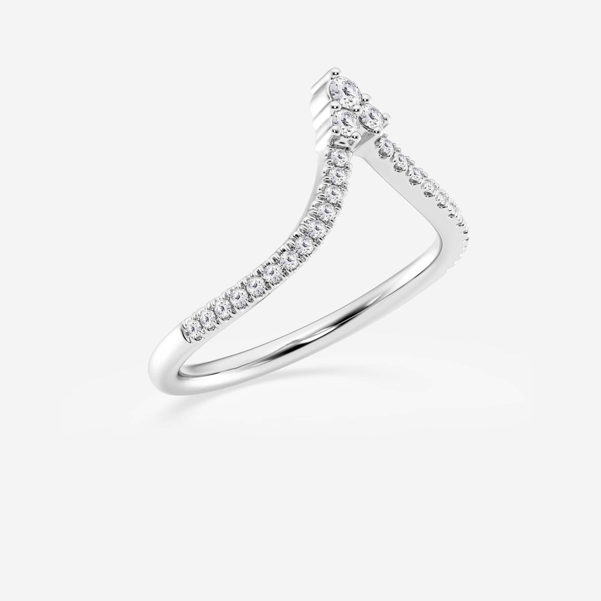 GWA095 - Additional Image 1 for  1/5 ctw Round Lab Grown Diamond Chevron Wedding Band