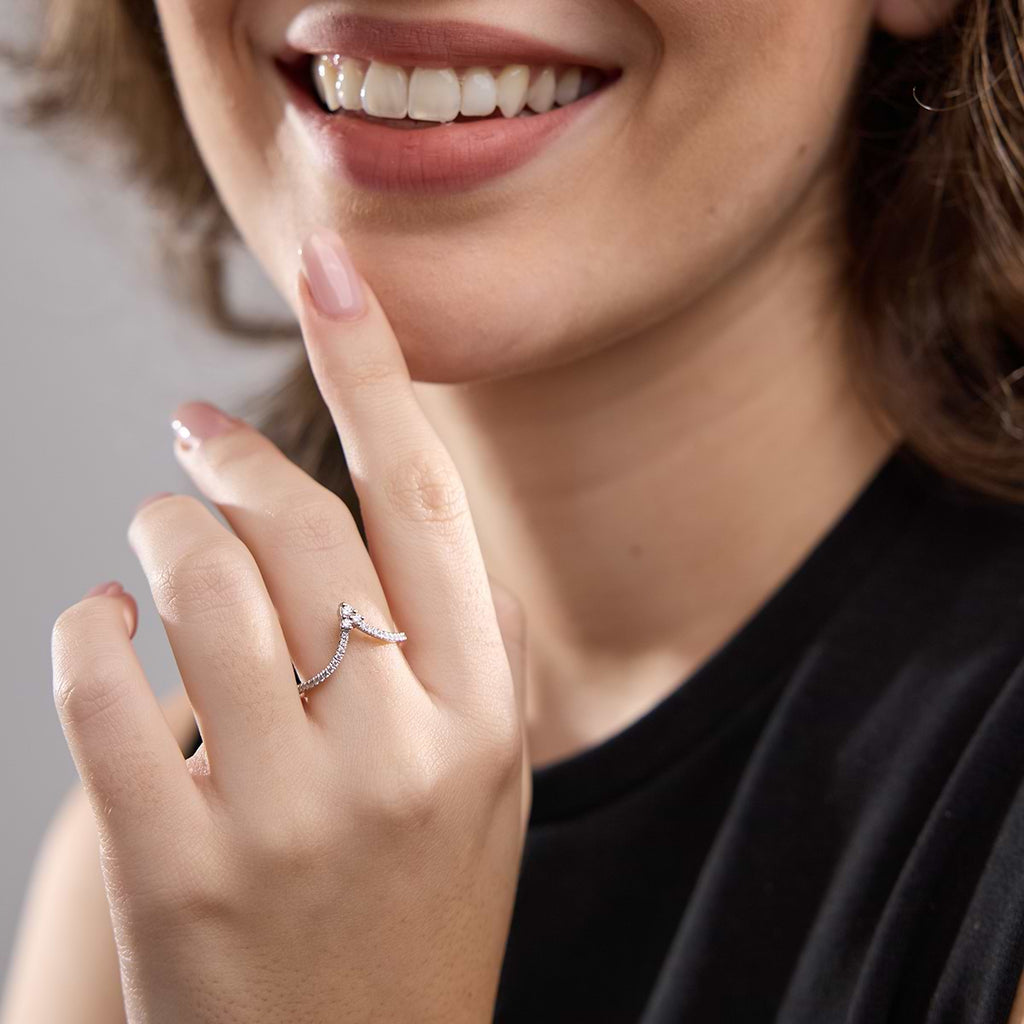 GWA095 - Additional Image 3 for  1/5 ctw Round Lab Grown Diamond Chevron Wedding Band