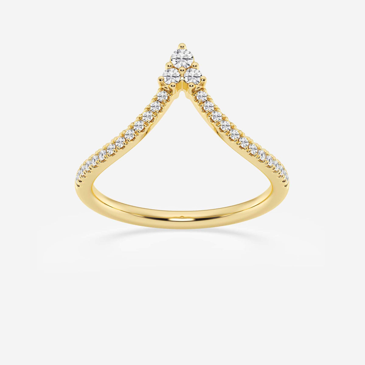GWA095 - 1/5 ctw Round Lab Grown Diamond Chevron Wedding Band