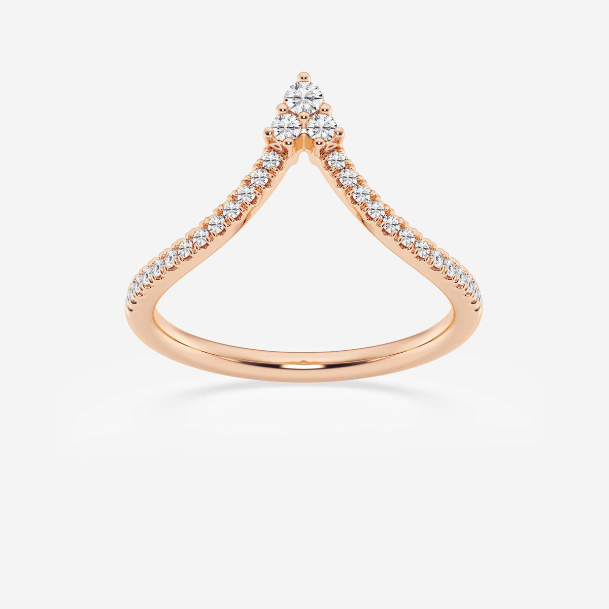 GWA095 - 1/5 ctw Round Lab Grown Diamond Chevron Wedding Band