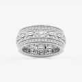 GWA096 - 5 1/3 ctw Emerald Lab Grown Diamond Triple Row Eternity Band - 8.7mm Width