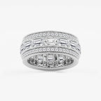 GWA096 - product video for 5 1/3 ctw Emerald Lab Grown Diamond Triple Row Eternity Band - 8.7mm Width