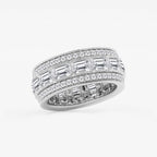GWA096 - Additional Image 1 for  5 1/3 ctw Emerald Lab Grown Diamond Triple Row Eternity Band - 8.7mm Width