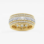 GWA096 - product video for 5 1/3 ctw Emerald Lab Grown Diamond Triple Row Eternity Band - 8.7mm Width