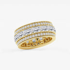 GWA096 - Additional Image 1 for  5 1/3 ctw Emerald Lab Grown Diamond Triple Row Eternity Band - 8.7mm Width