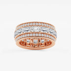 GWA096 - product video for 5 1/3 ctw Emerald Lab Grown Diamond Triple Row Eternity Band - 8.7mm Width