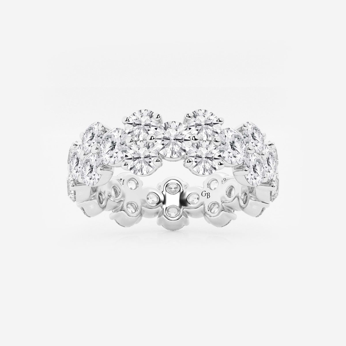 GWA097 - 4 ctw Garland Round Lab Grown Diamond Eternity Band - 6.2mm Width