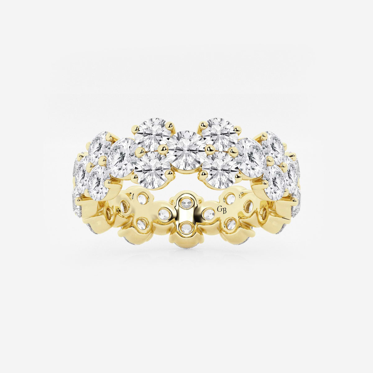 GWA097 - 4 ctw Garland Round Lab Grown Diamond Eternity Band - 6.2mm Width