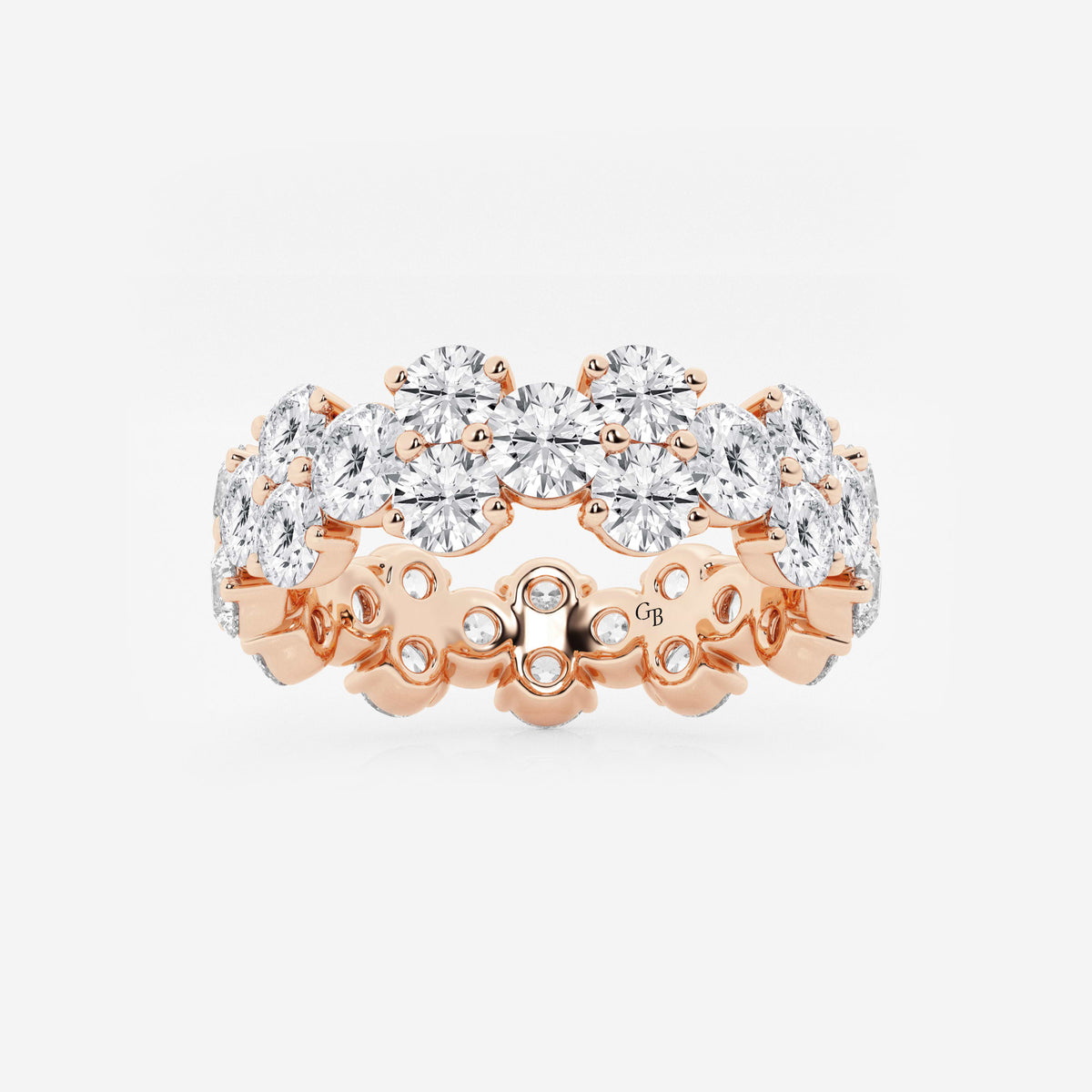 GWA097 - 4 ctw Garland Round Lab Grown Diamond Eternity Band - 6.2mm Width