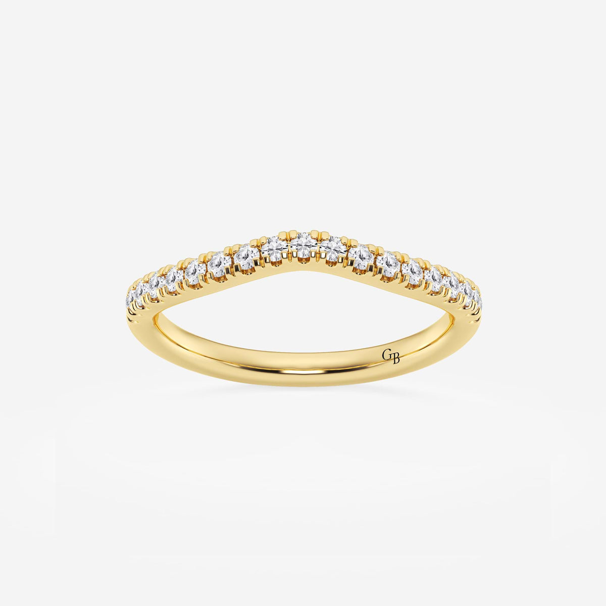 GWA099 - 1/4 ctw Round Lab Grown Diamond Contour Wedding Band