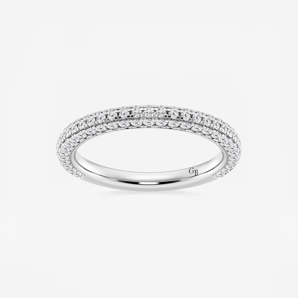 GWA100 - product video for 5/8 ctw Round Lab Grown Diamond Rollover Pave Wedding Band