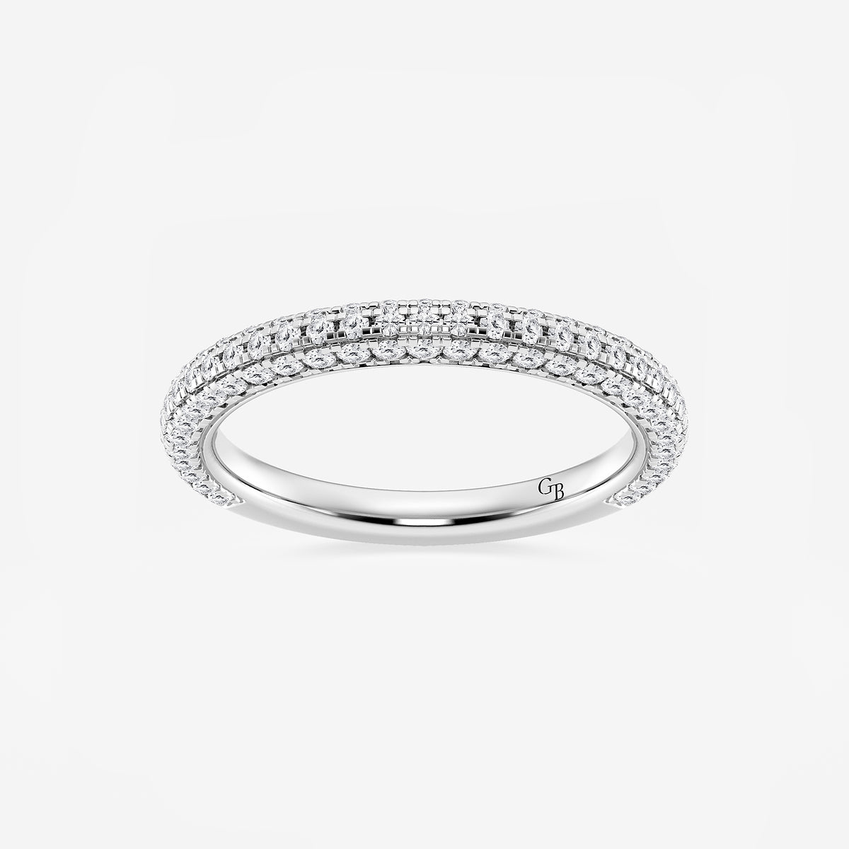 GWA100 - product video for 5/8 ctw Round Lab Grown Diamond Rollover Pave Wedding Band