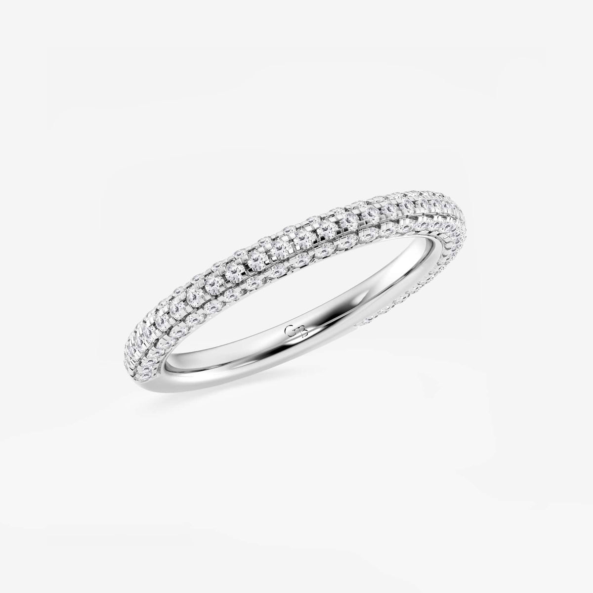 GWA100 - Additional Image 1 for  5/8 ctw Round Lab Grown Diamond Rollover Pave Wedding Band