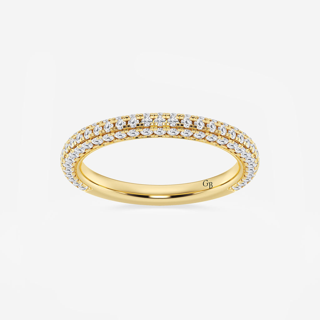 GWA100 - product video for 5/8 ctw Round Lab Grown Diamond Rollover Pave Wedding Band