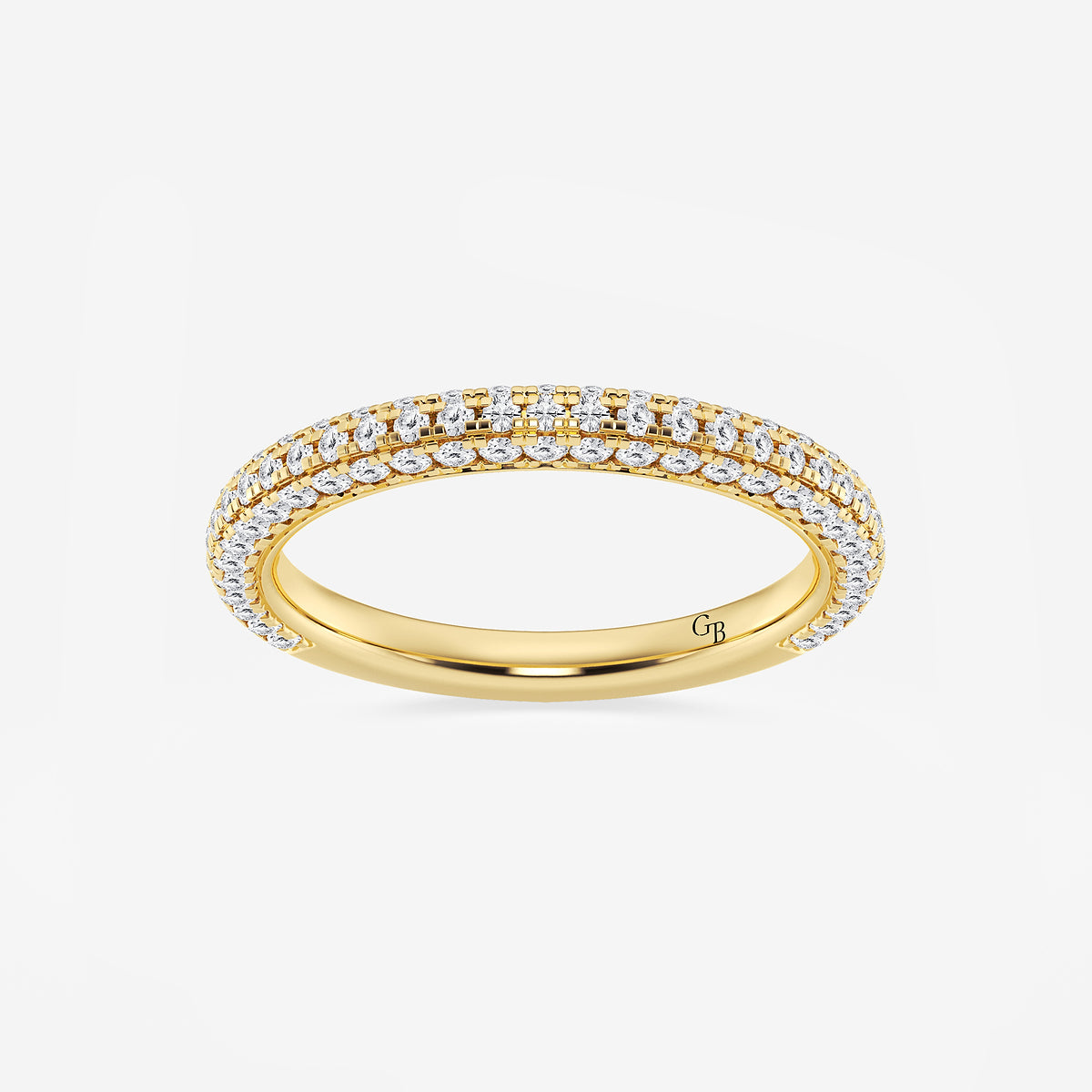 GWA100 - product video for 5/8 ctw Round Lab Grown Diamond Rollover Pave Wedding Band
