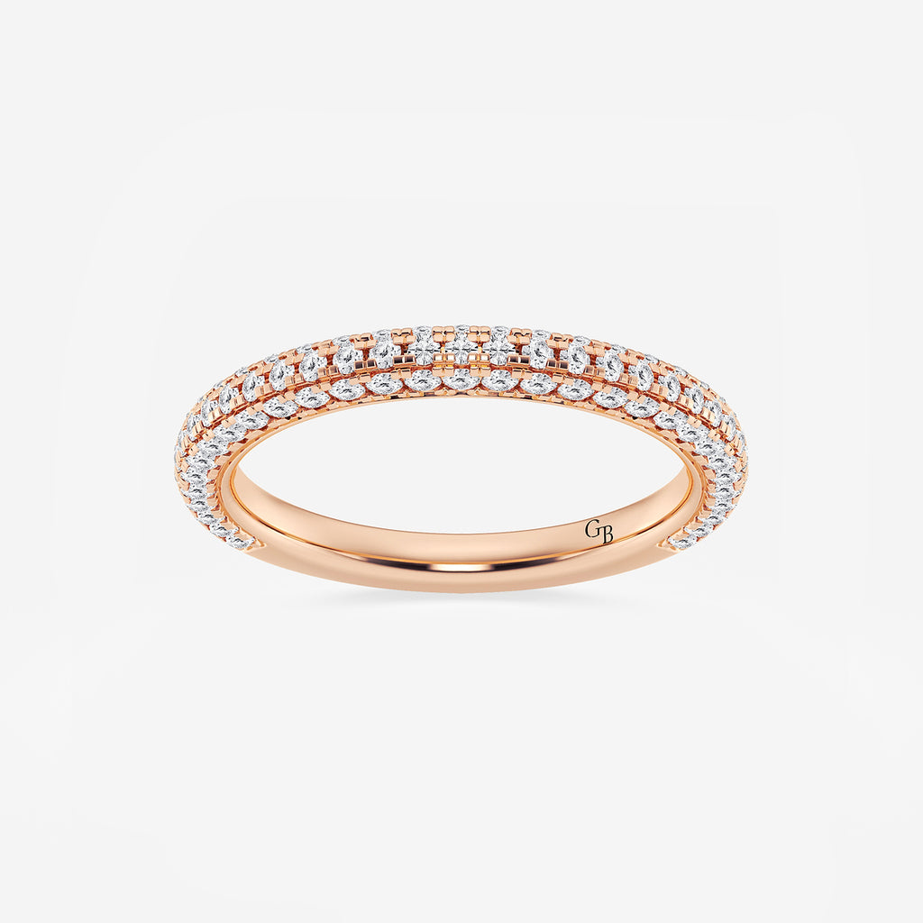 GWA100 - product video for 5/8 ctw Round Lab Grown Diamond Rollover Pave Wedding Band
