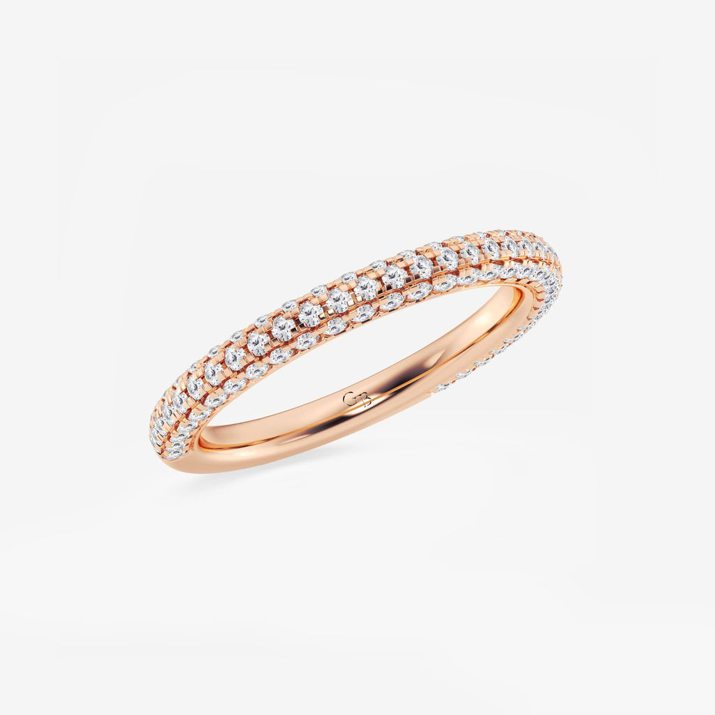 GWA100 - Additional Image 1 for  5/8 ctw Round Lab Grown Diamond Rollover Pave Wedding Band