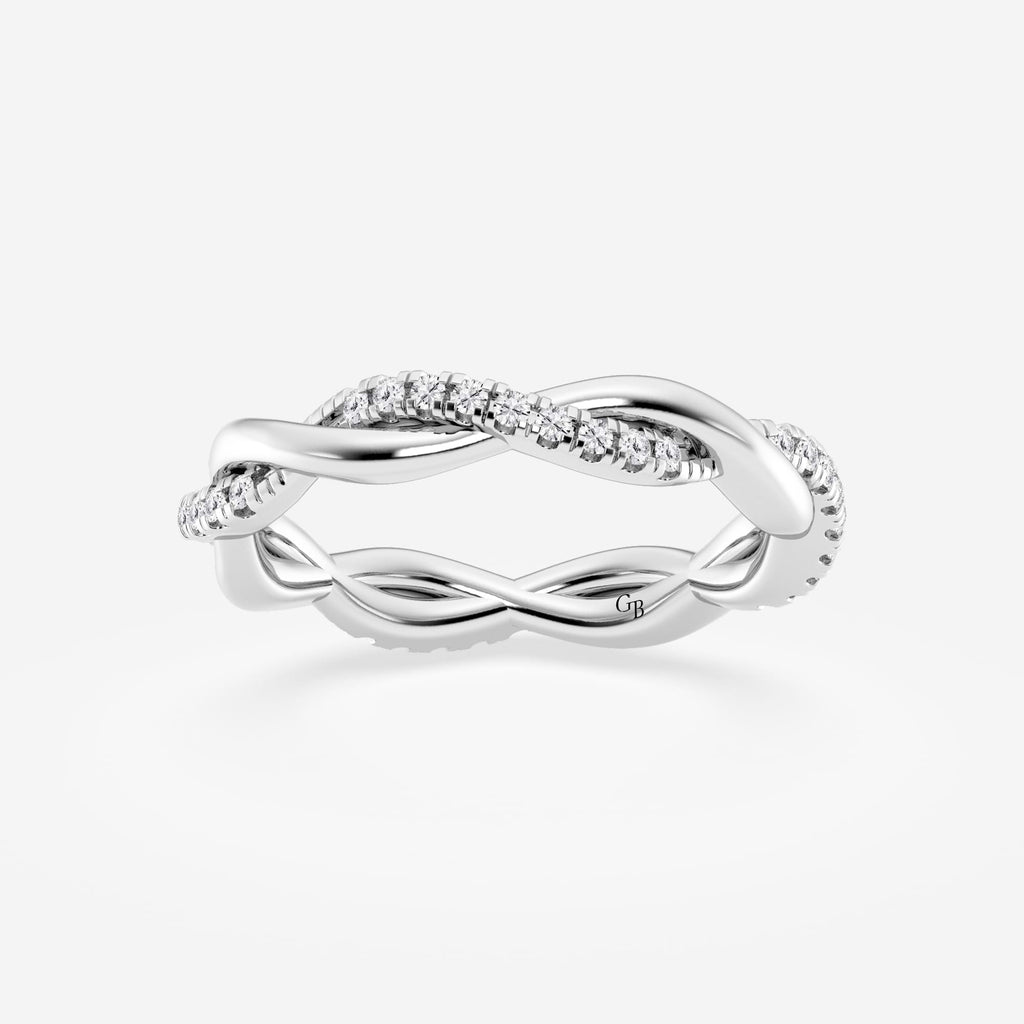 GWA101 - 1/4 ctw Round Lab Grown Diamond Petite Twist Eternity Band - 3mm Width