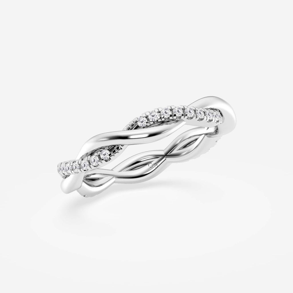 GWA101 - Additional Image 1 for  1/4 ctw Round Lab Grown Diamond Petite Twist Eternity Band - 3mm Width