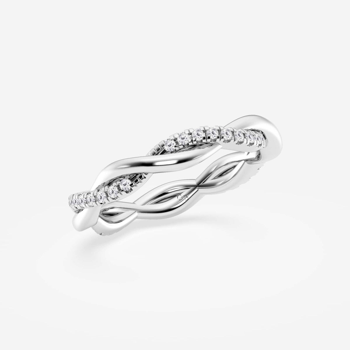 GWA101 - Additional Image 1 for  1/4 ctw Round Lab Grown Diamond Petite Twist Eternity Band - 3mm Width